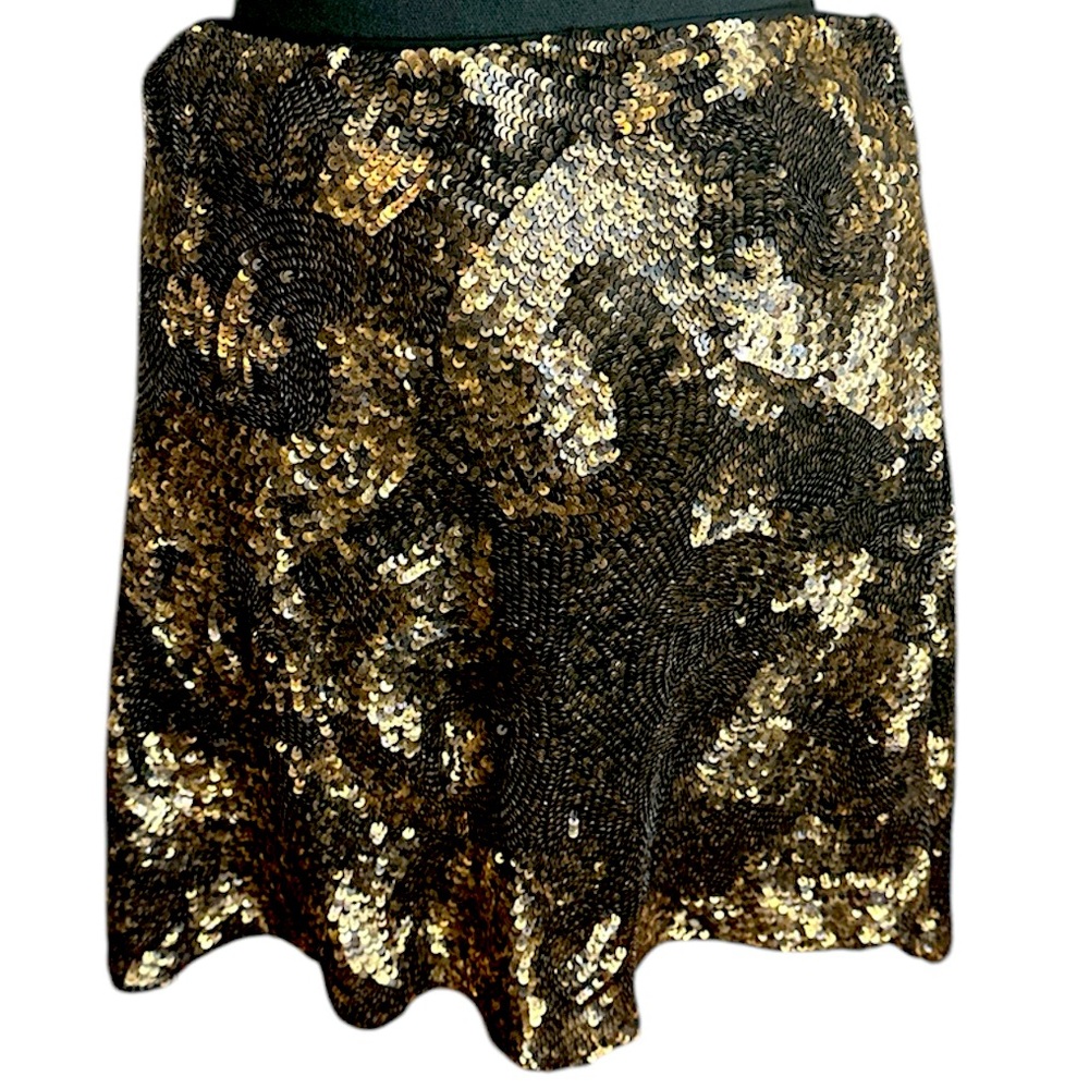 Polo Ralph Lauren Black/Gold Sequins Embellished Skirt